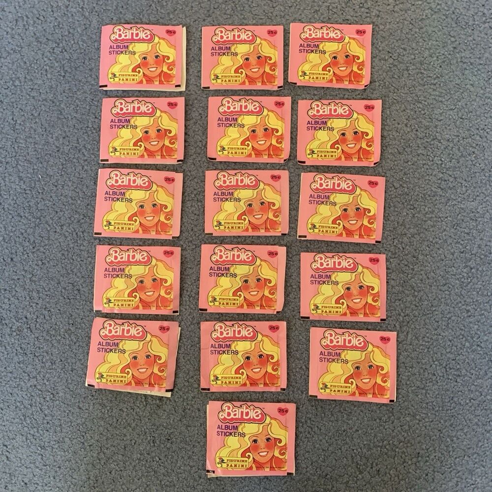 LOT OF 16 MATTEL PANINI 1983 BARBIE STICKER WAX PACKS - VERY RARE READ